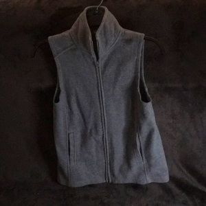 dip | Gray Zip-up Fleece Vest | Size Xtra Small